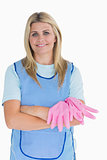 Cleaner woman crossing her arms