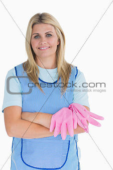 Cleaner woman crossing her arms