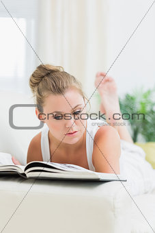 Blonde reading a book
