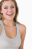 Woman looking natural and laughing