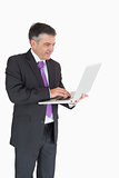 Businessman working with a laptop