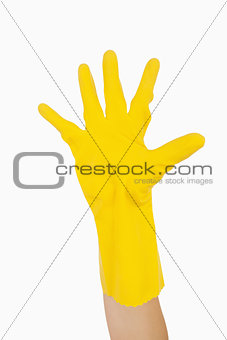 Waving hand in glove