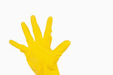Hand in rubber glove