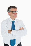 Businessman smiling and wearing glasses