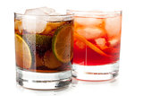 Alcohol cocktail collection - Negroni and Cuba Libre