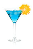 Cocktail collection - Blue martini with orange slice