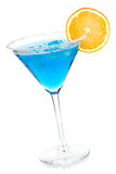 Cocktail collection - Blue martini with orange slice