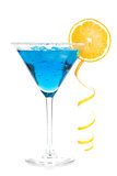 Cocktail collection - Blue martini with lemon spiral