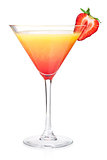 Orange cocktail with strawberry