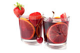 Two glasses of fresh fruit sangria