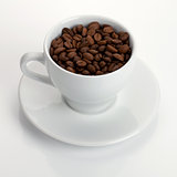 Coffee cup with beans