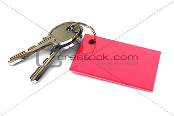 Keys with a Blank Red Keyring