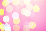 Abstract sunny bokeh on pink