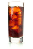 Cola in highball glass with water drops