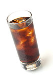 Cola in highball glass, above view