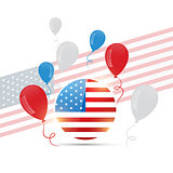 american flag design with balloons