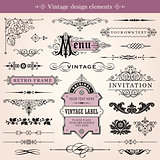 Vintage Calligraphic Design Elements And Page Decoration