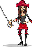 woman pirate cartoon illustration