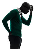 african black man thinking pensive  annoyed silhouette