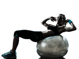 woman exercising fitness ball workout  