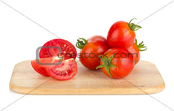 Ripe tomatoes and basil