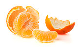 Ripe tangerines segments and rind