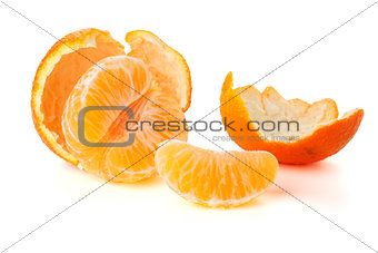 Ripe tangerines segments and rind