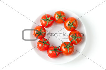 Fresh Cherry Tomatoes on plate