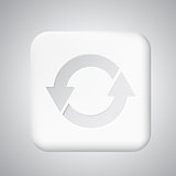 White plastic update button for app