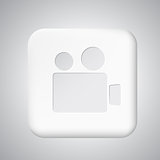 White plastic share button for app