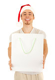 Young Santa with white bag
