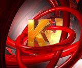 letter k in abstract space