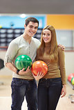 Couple in bowling