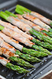Grilled prosciutto wrapped asparagus