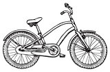 Old bicycle - vector rough drawing
