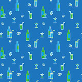Vector wrapping paper texture. Drinks and beverages