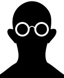 Silhouette of person with eyeglasses - vector