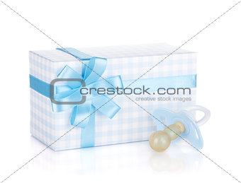 Gift box and pacifier for little boy