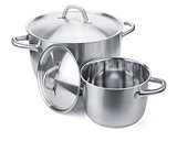 Two stainless steel pots