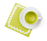 Empty cup on placemat