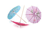 Three colored cocktail umbrella