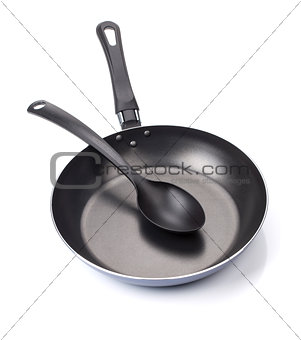 Frying pan with utensil
