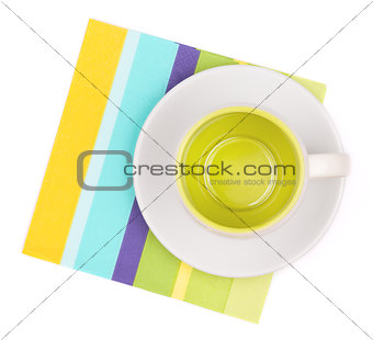 Empty cup on placemat