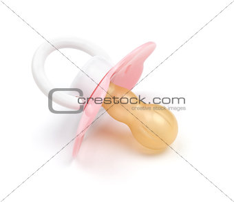 Pink baby silicone pacifier