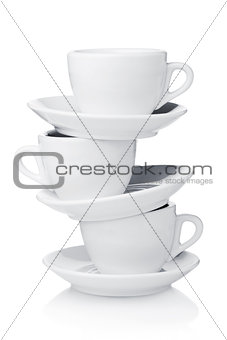Coffee cups with saucers