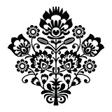 Traditional polish folk pattern in black and white