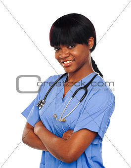 Female surgeon with stethoscope