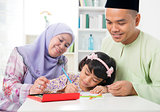 Muslim family drawing and painting