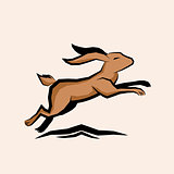 Jumping Hare Vector