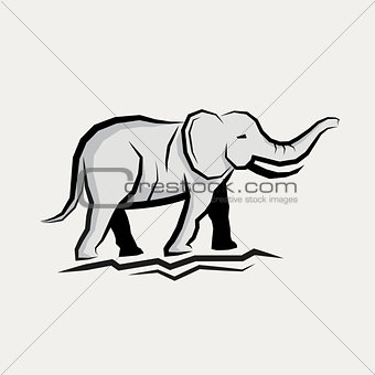Grey Elephant Vector
